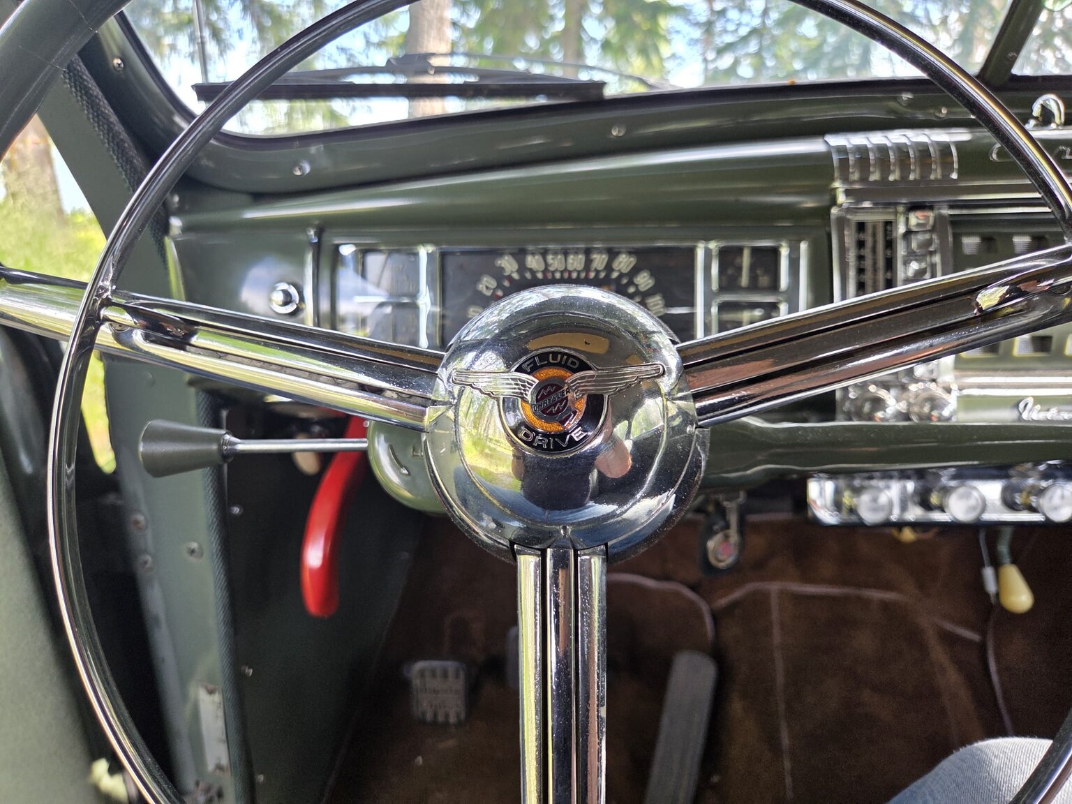 Interiörbild 1948 Chrysler Windsor Club Coupé