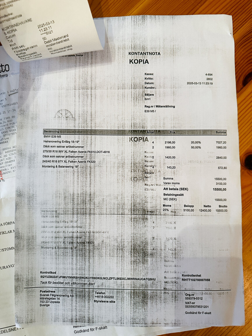 Dokumentation för 2000 BMW M5 E39