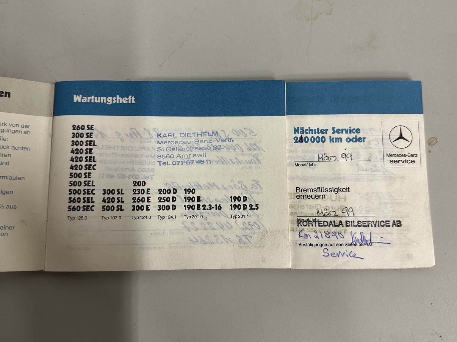 Dokumentation, 1986 Mercedes-Benz 500 SEC (2)