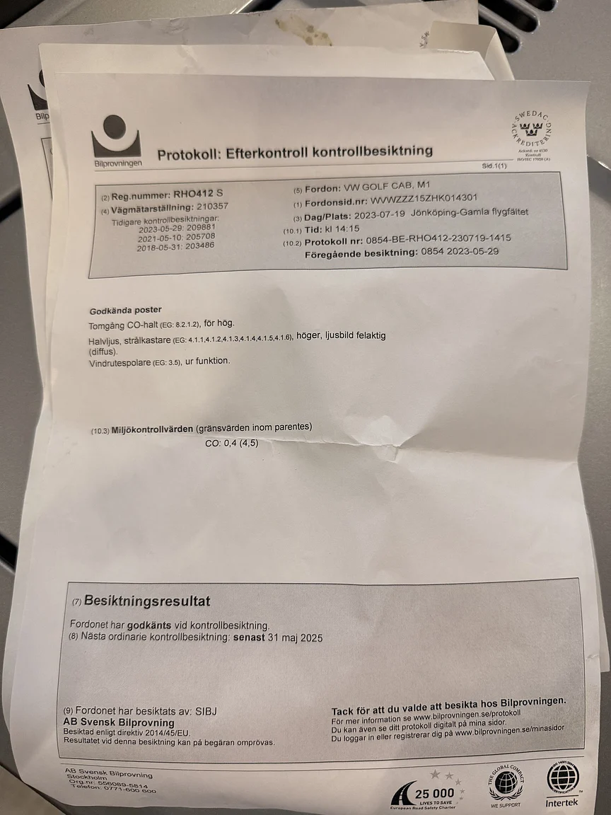 Dokumentation, 1987 VW Golf Cabriolet (3)