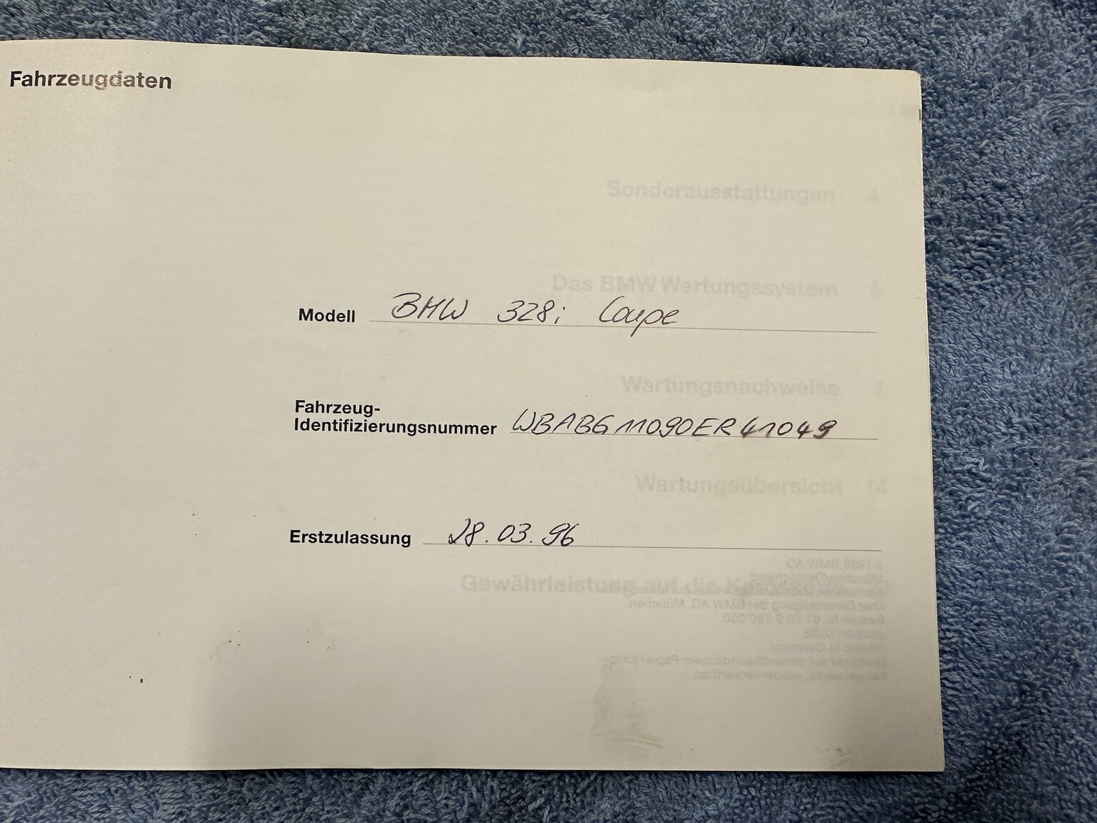 Dokumentation för 1996 BMW 328i Coupé E36 M-Sport (10)