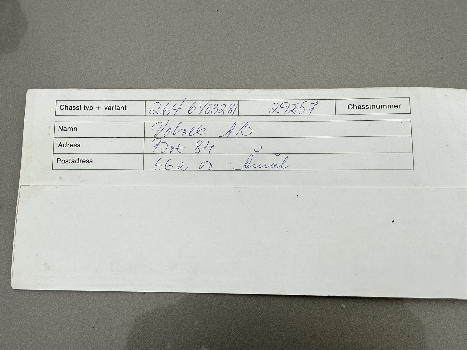 Documentation for 1976 Volvo 264 V6 GL Automatisk