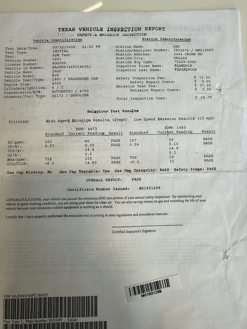 Dokumentation för 1993 Jaguar XjS Cabriolet (11)