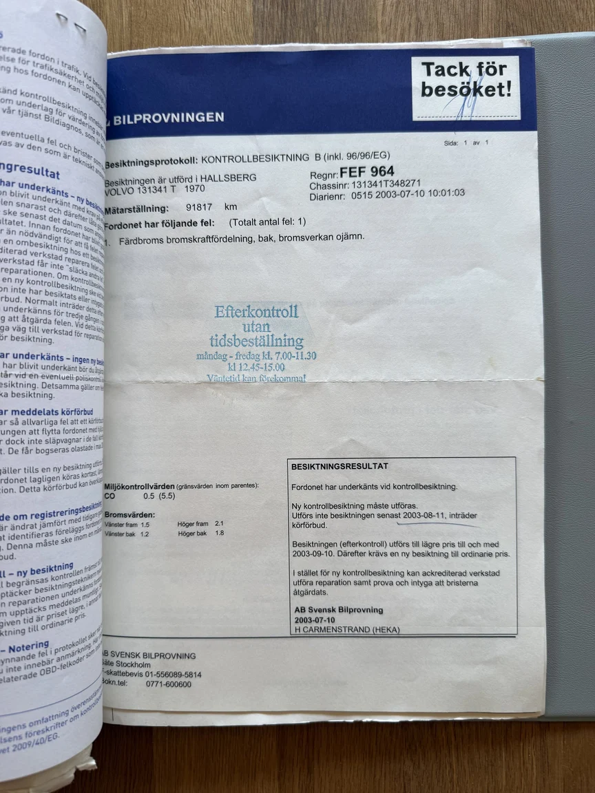 Documentation for 1970 Volvo Amazon (30)