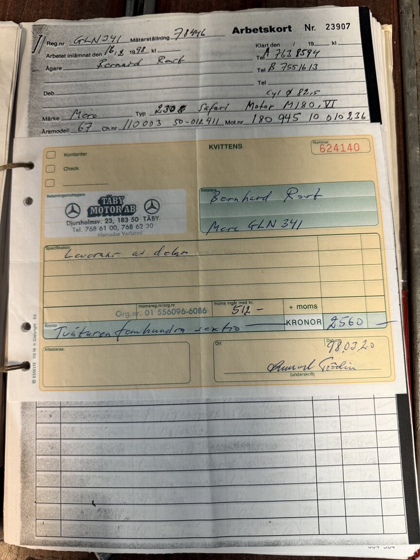 Documentation for 1967 Mercedes-Benz 230 Safari