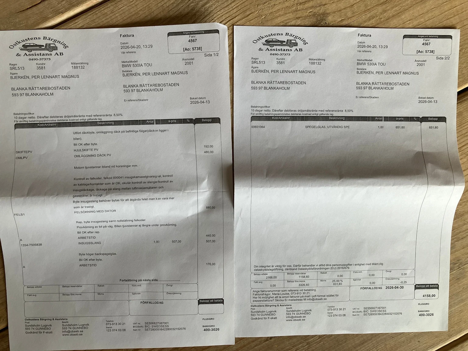 Documentation for 2002 BMW 530i Touring (1)