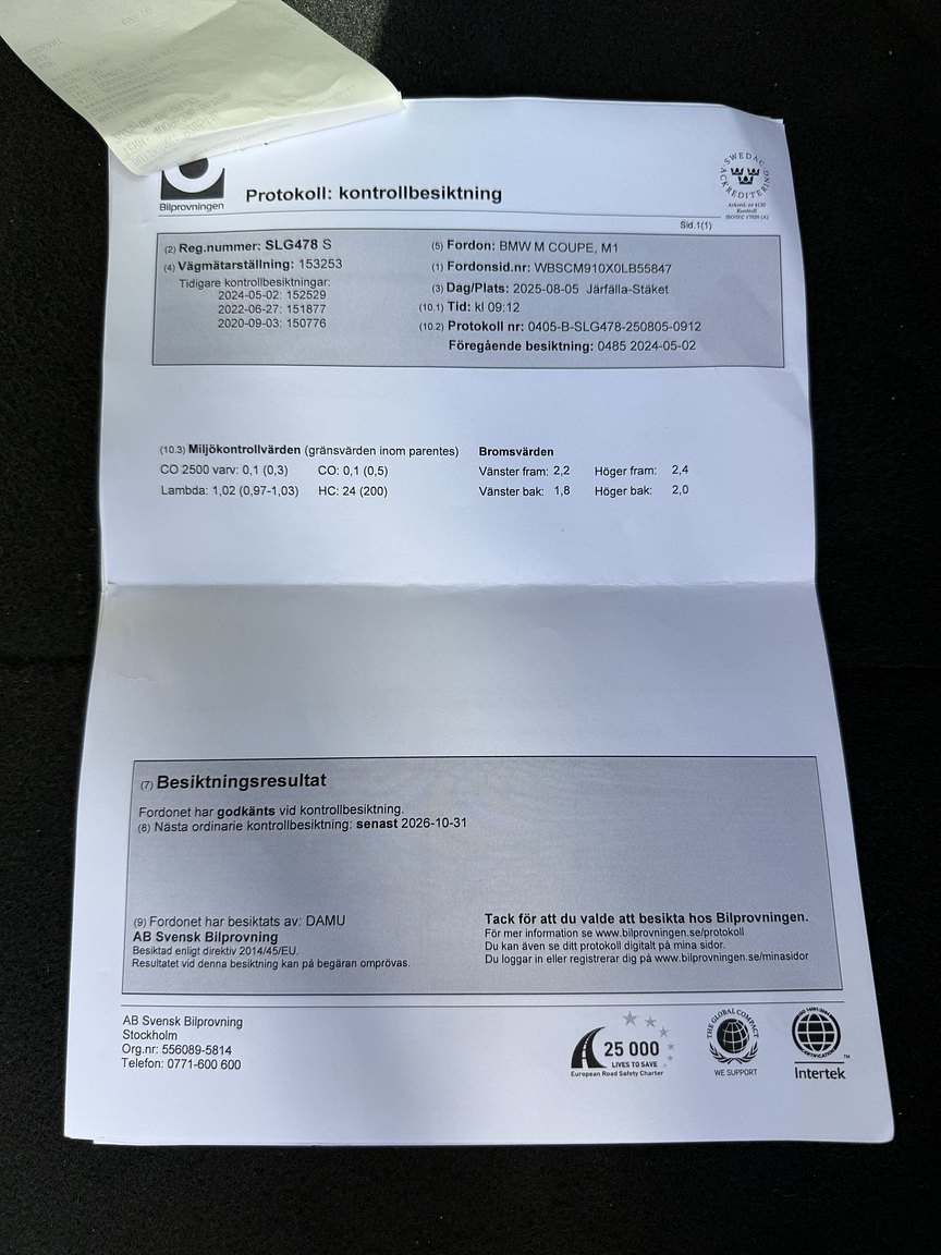 Dokumentation för 1999 BMW Z3 M Coupé