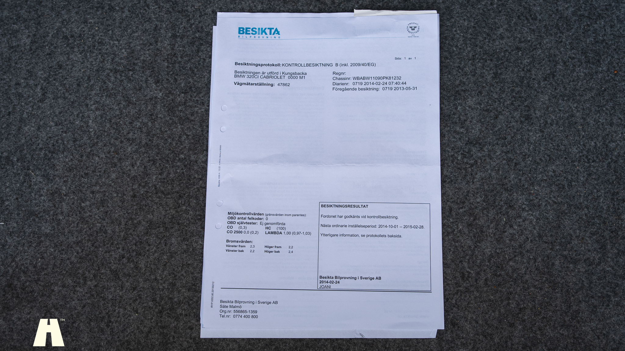 Dokumentation för 2005 BMW 320ci M-sport Cabriolet