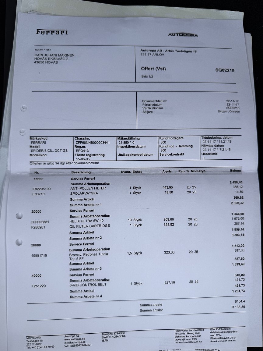 Dokumentation för 2003 Ferrari 575M Maranello