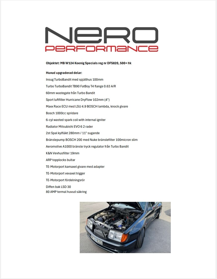 Dokumentation för 1989 Mercedes-Benz 300 CE Koenig Specials