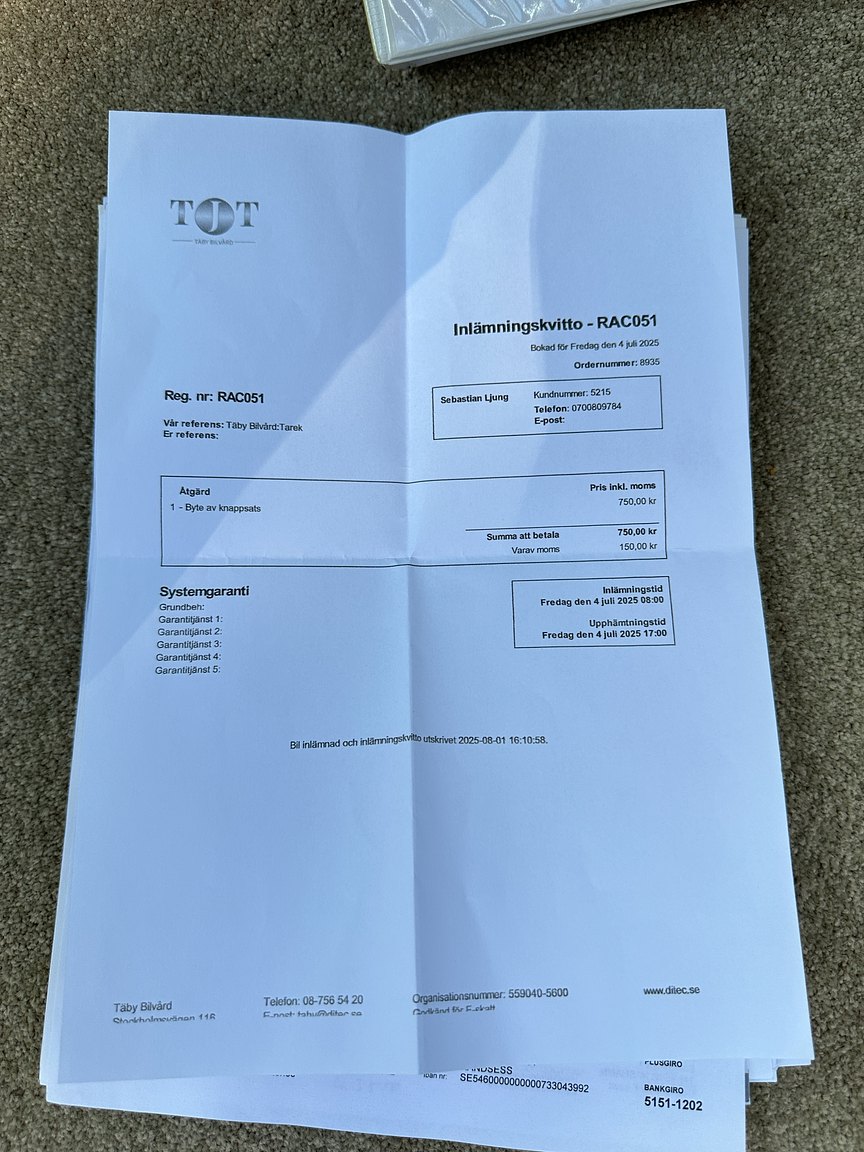 Dokumentation för 2000 Volvo V70 XC 2.4 T AWD 