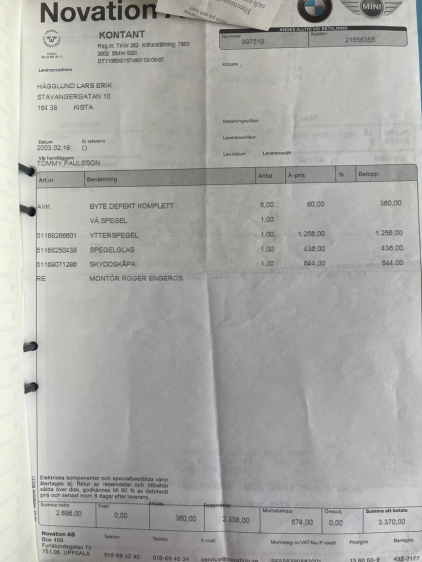 Documentation for 2002 BMW 520i (11)