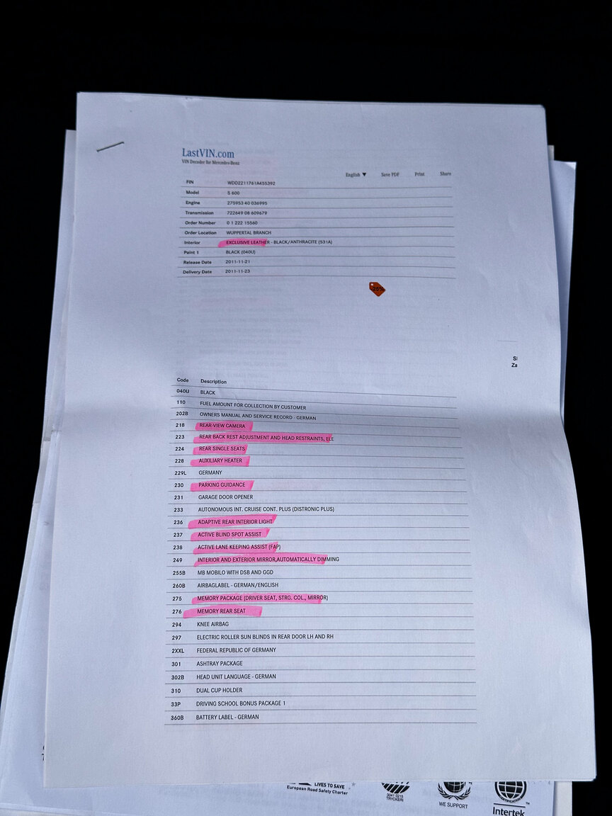 Dokumentation för 2011 Mercedes-Benz S600 (9)