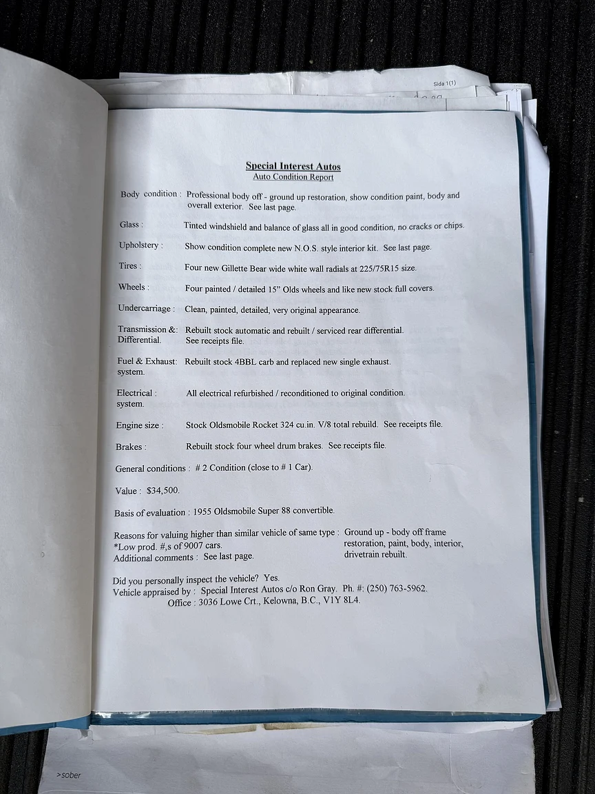 Documentation for 1955 Oldsmobile Super 88 (6)