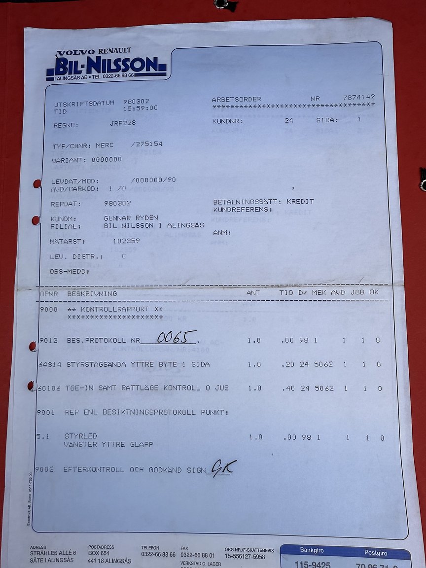 Dokumentation för 1990 Mercedes-Benz 300CE-24