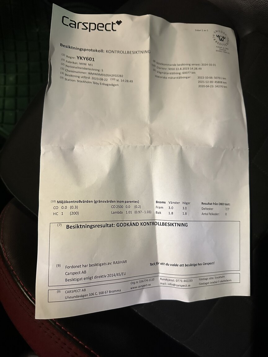 Dokumentation, 2017 Mini Cooper JCW