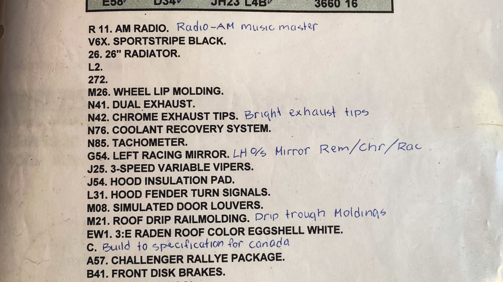 Documentation for 1974 Dodge Challenger 340