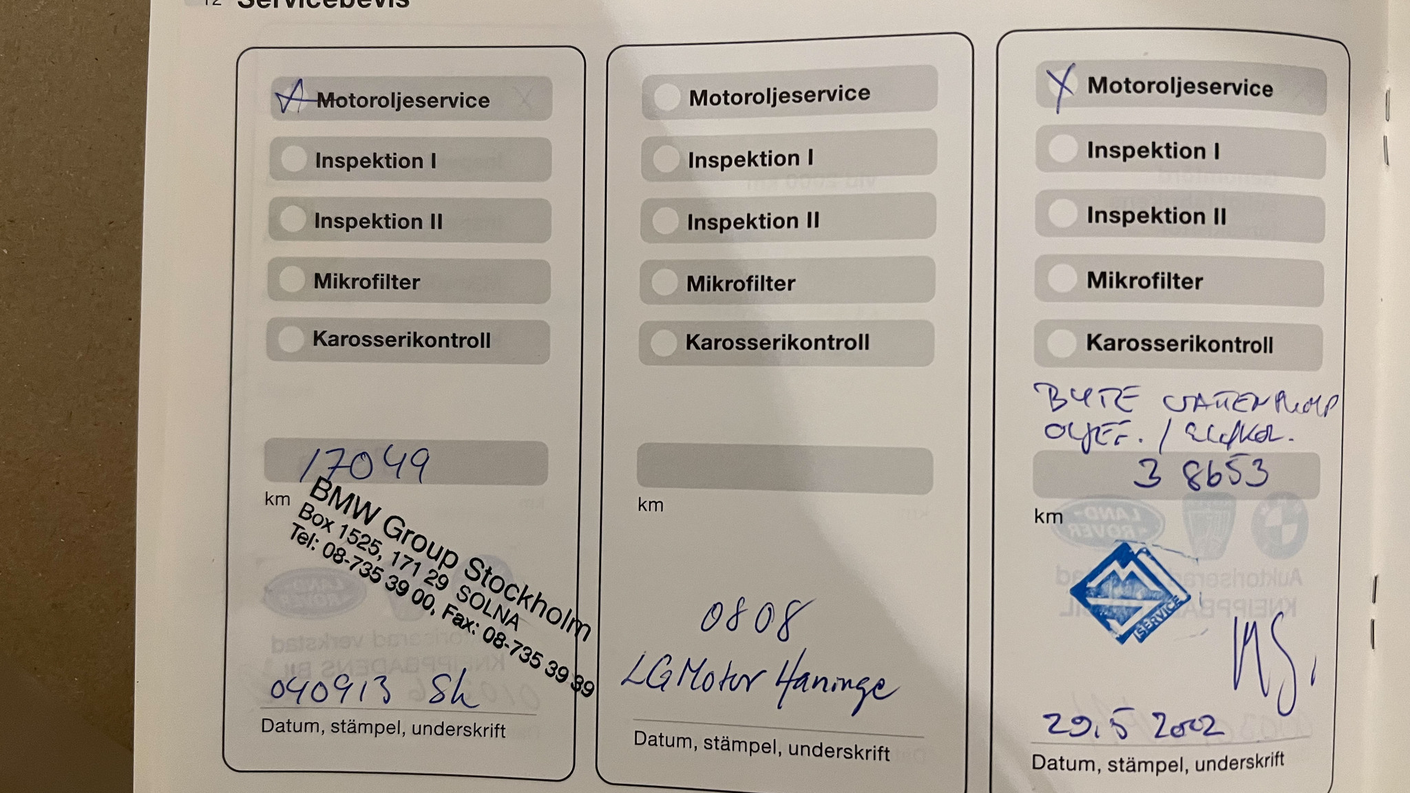 Documentation for 2000 BMW Z3