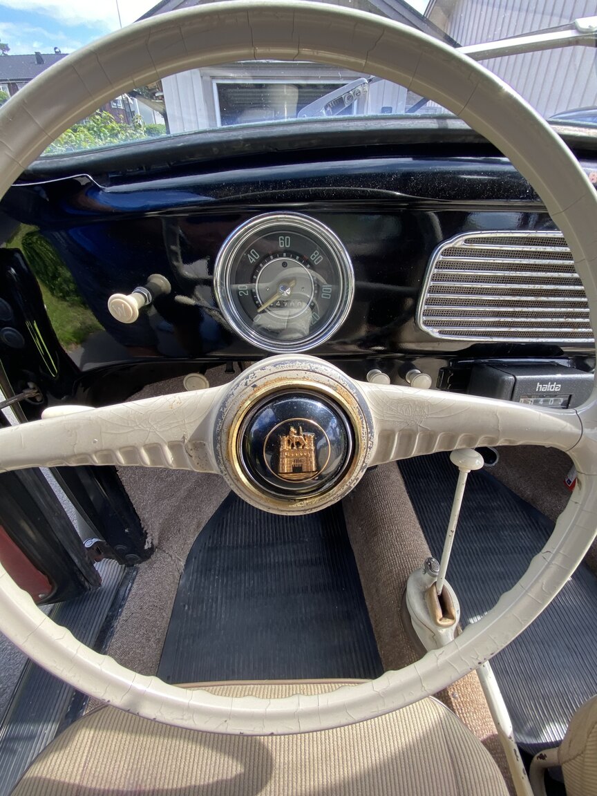 Interiörbild 1955 Volkswagen Beetle 1200