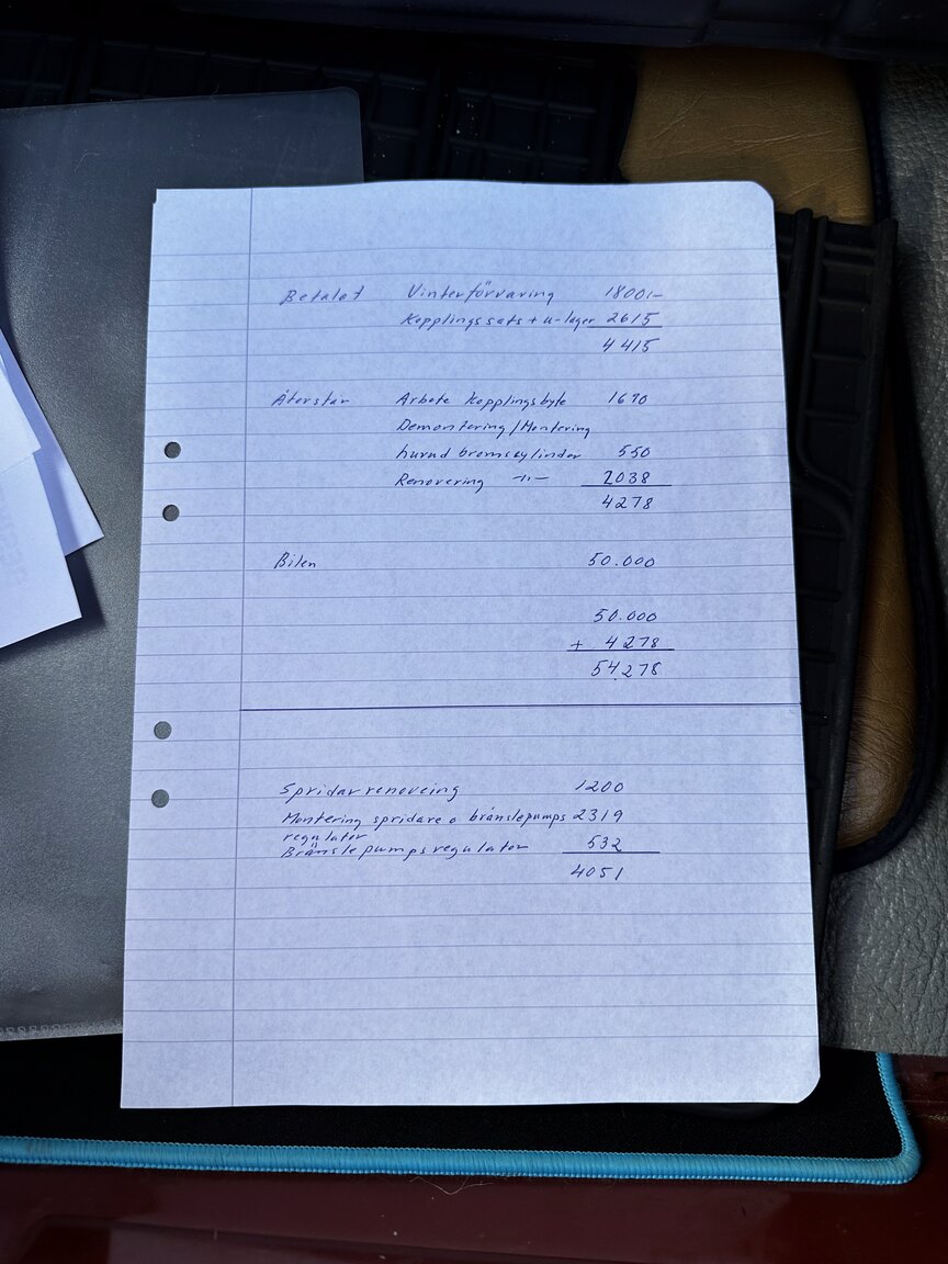 Dokumentation för 1974 SAAB 99 