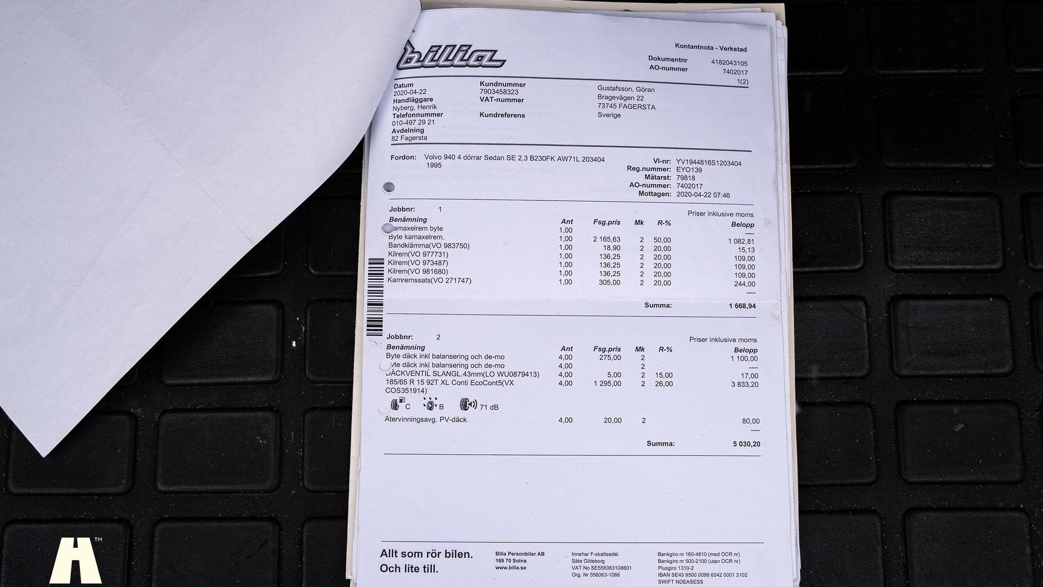 Dokumentation, 1995 Volvo 940 SE