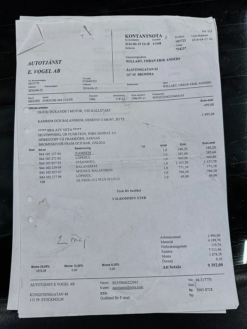 Dokumentation, 1986 Porsche 944R (6)