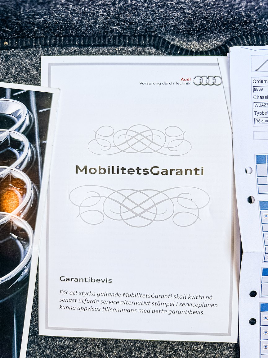 Documentation for 2008 Audi R8 4.2 V8 Turbo Manuell