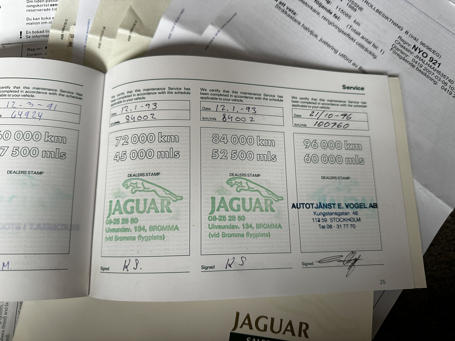 Dokumentation för 1988 Jaguar XJ Sovereign