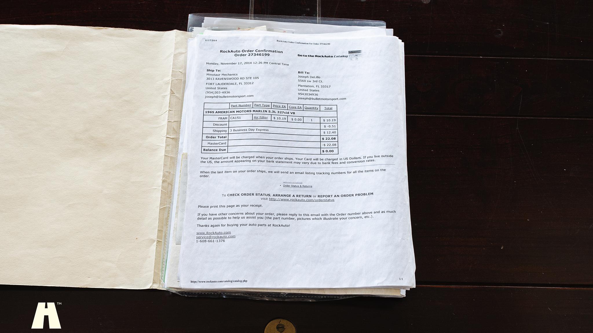 Documentation for 1965 AMC Rambler Marlin 327 CUI 5.4 V8 (9)