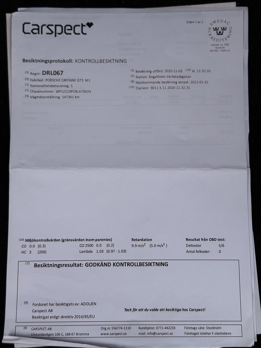 Dokumentation för 2008 Porsche Cayenne GTS 6-växlad Manuell