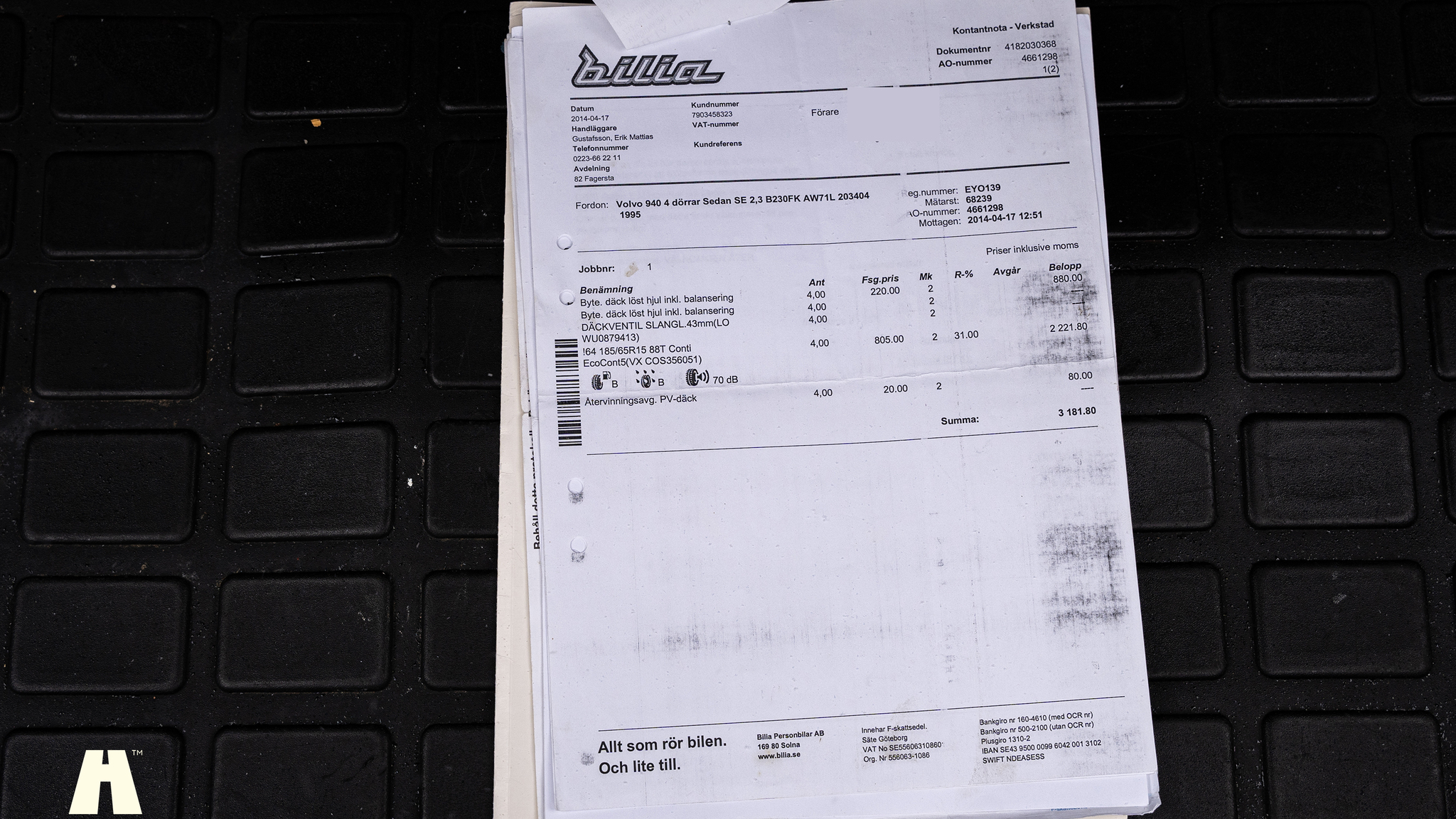 Documentation for 1995 Volvo 940 SE