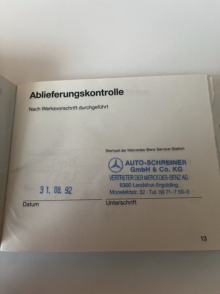 Dokumentation, 1992 Mercedes-Benz SL 500