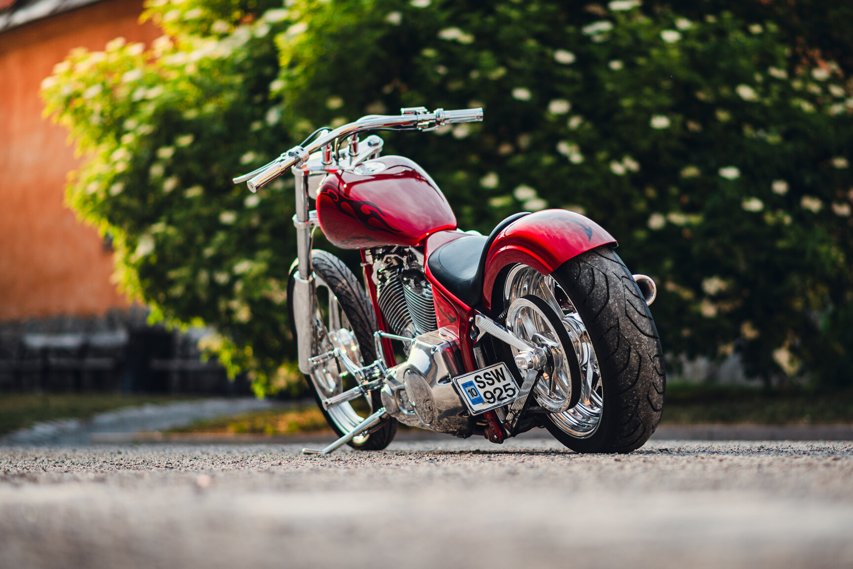 Exterior image of 2001 Unique Custom Cycles Red Inferno