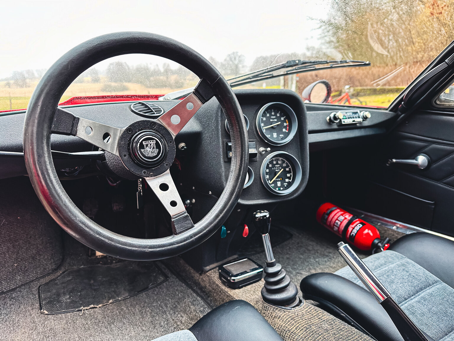 Interiörbild 1971 Fiat Lombardi Grand Prix 850