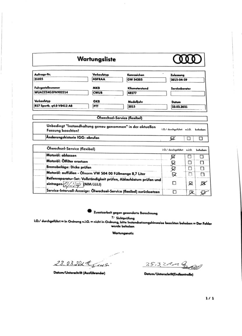 Dokumentation för 2015 Audi RS7 (31)