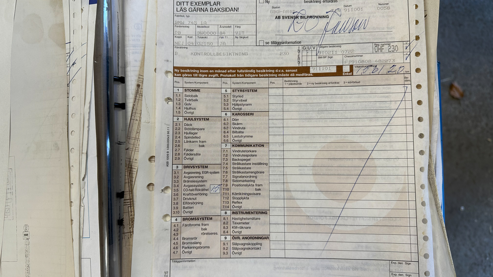 Dokumentation för 1984 BMW 745i Executive Automat