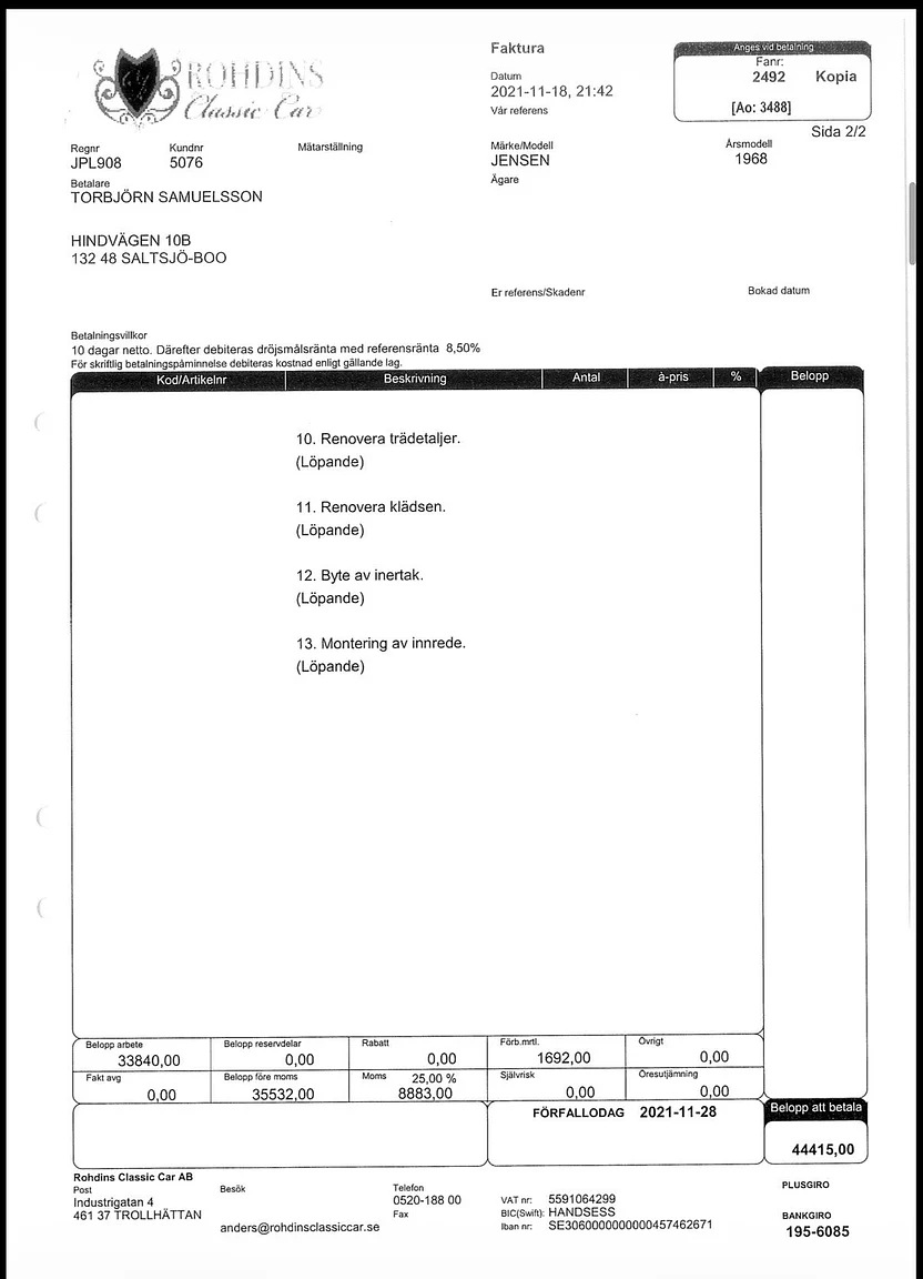 Documentation for 1968 Jensen Interceptor (17)