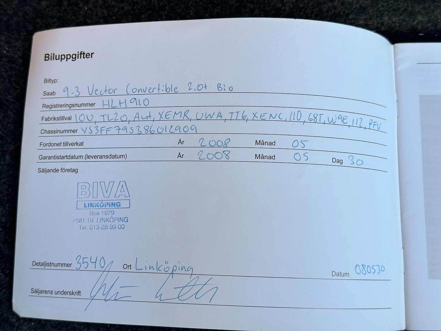 Dokumentation, 2008 SAAB 9-3 Vector 2.0T Cabriolet (13)