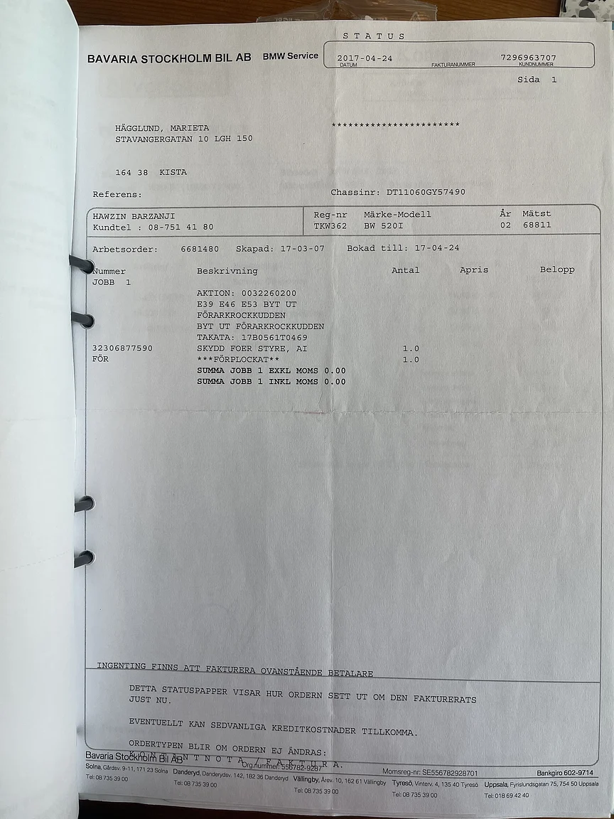 Documentation for 2002 BMW 520i (3)
