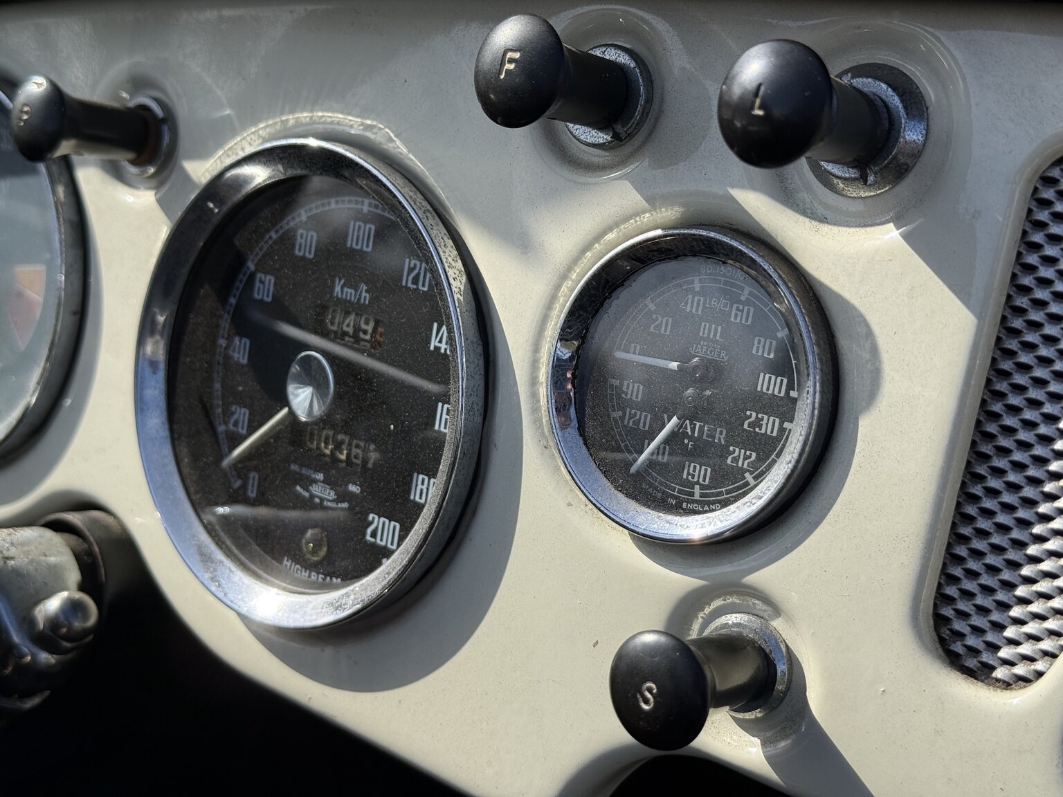 Interiörbild 1959 MG MGA 1500