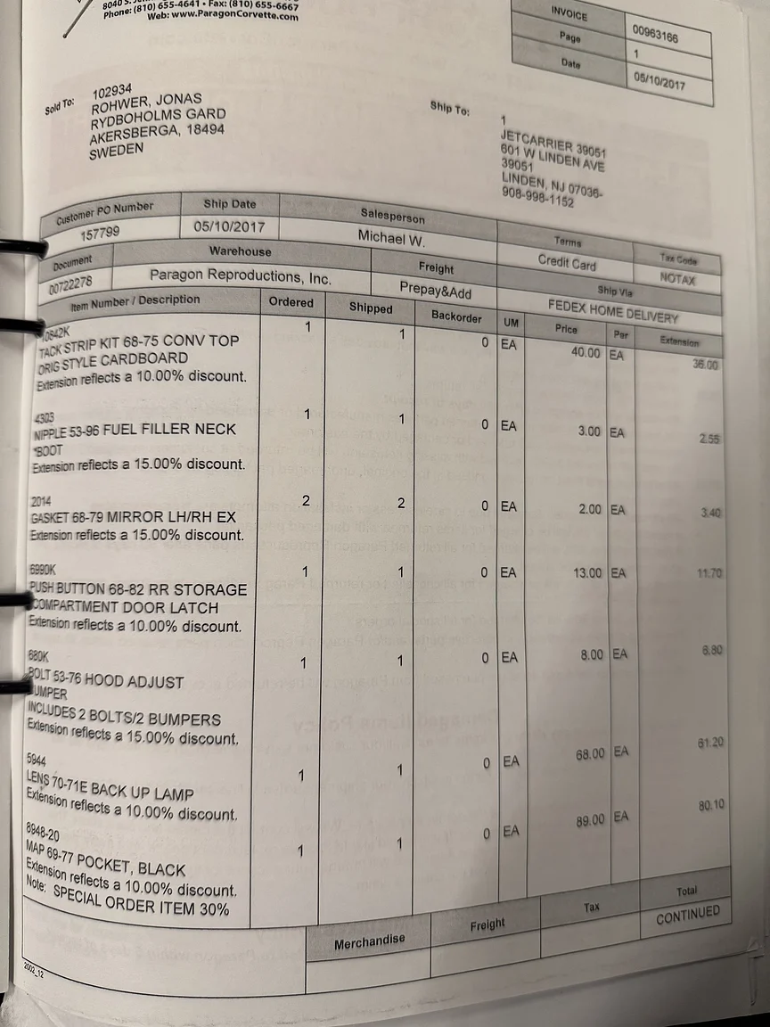 Dokumentation för 1971 Chevrolet Corvette Stingray Special 598 cui V8 795 hk (99)