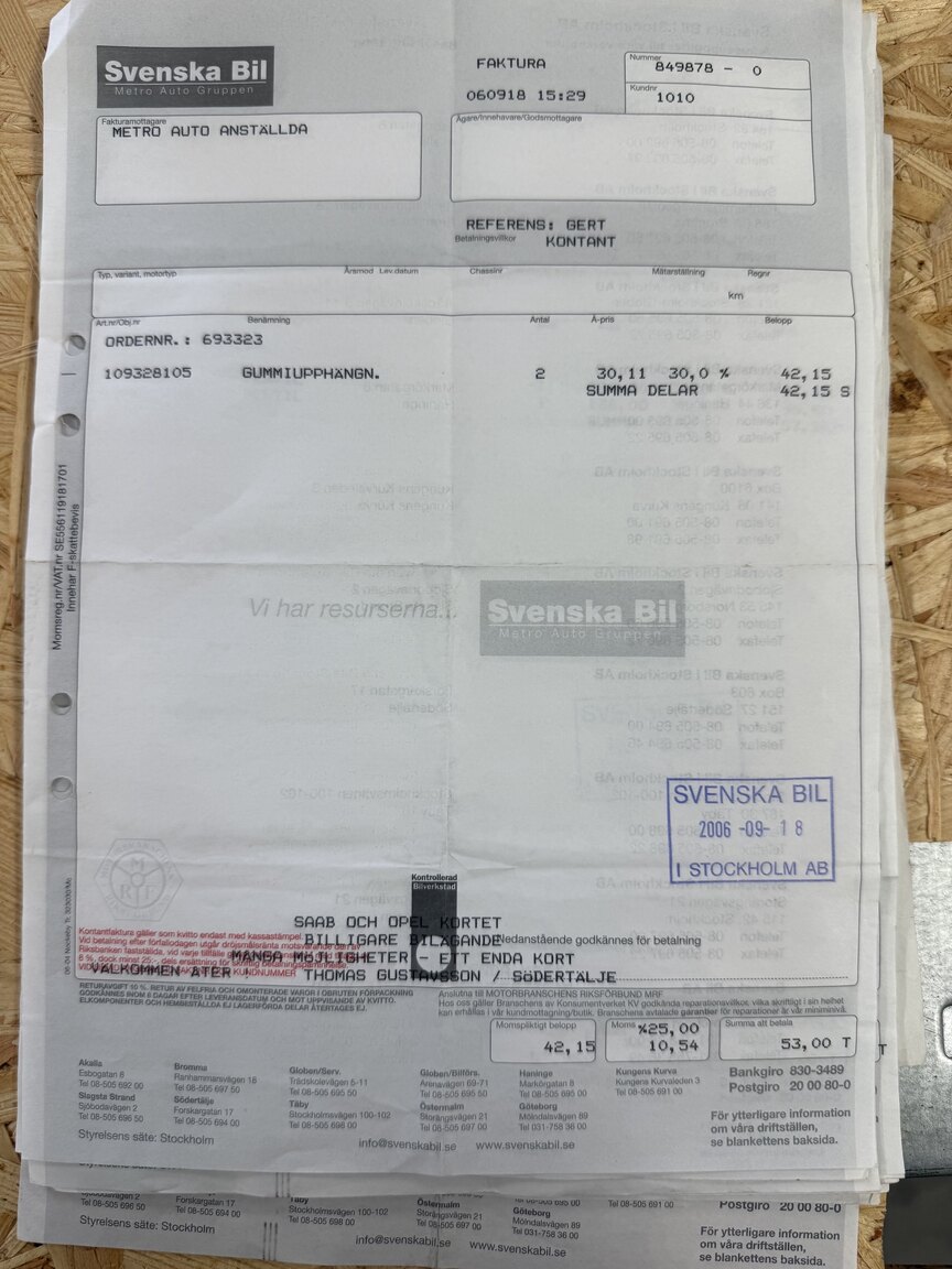 Documentation for 1987 SAAB 900 Cabriolet 2.0 Turbo T16