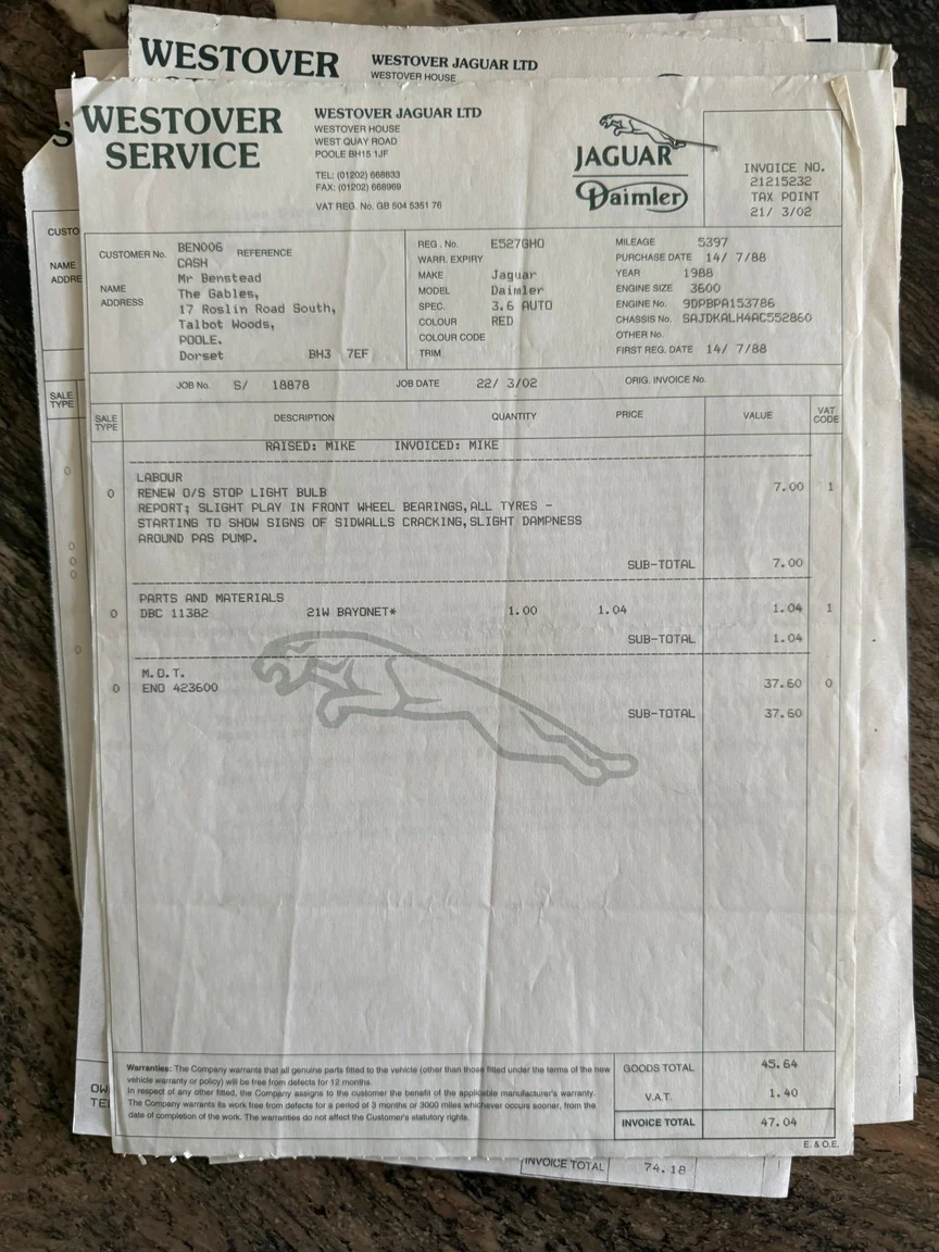 Dokumentation för 1988 Daimler Six (37)