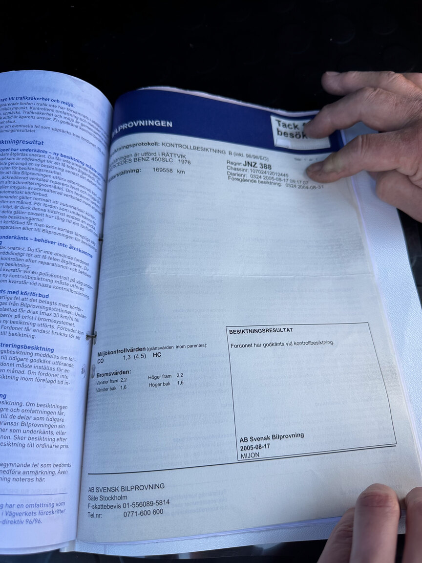 Dokumentation för 1976 Mercedes-Benz 450 SLC (14)