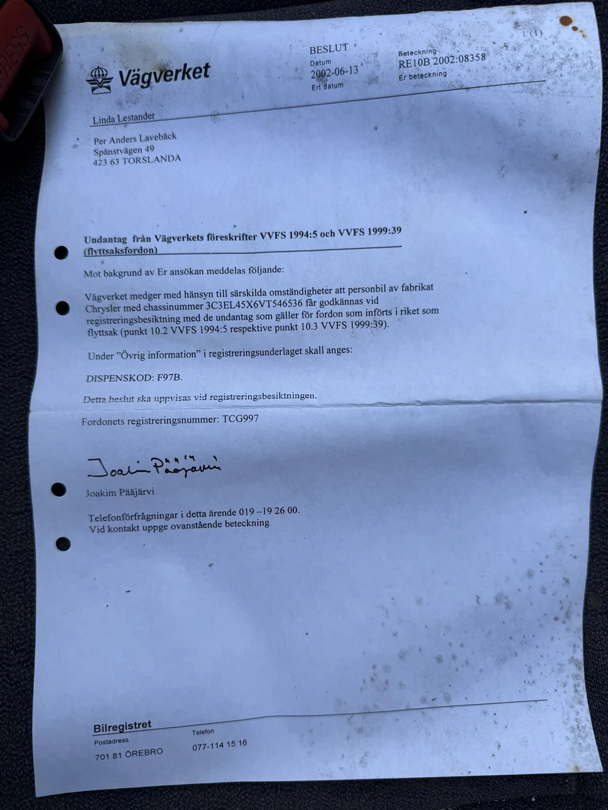 Documentation for 1997 Chrysler Sebring Cabriolet (7)