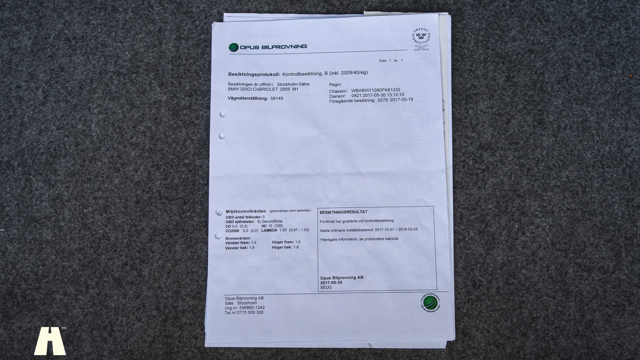 Dokumentation för 2005 BMW 320ci M-sport Cabriolet