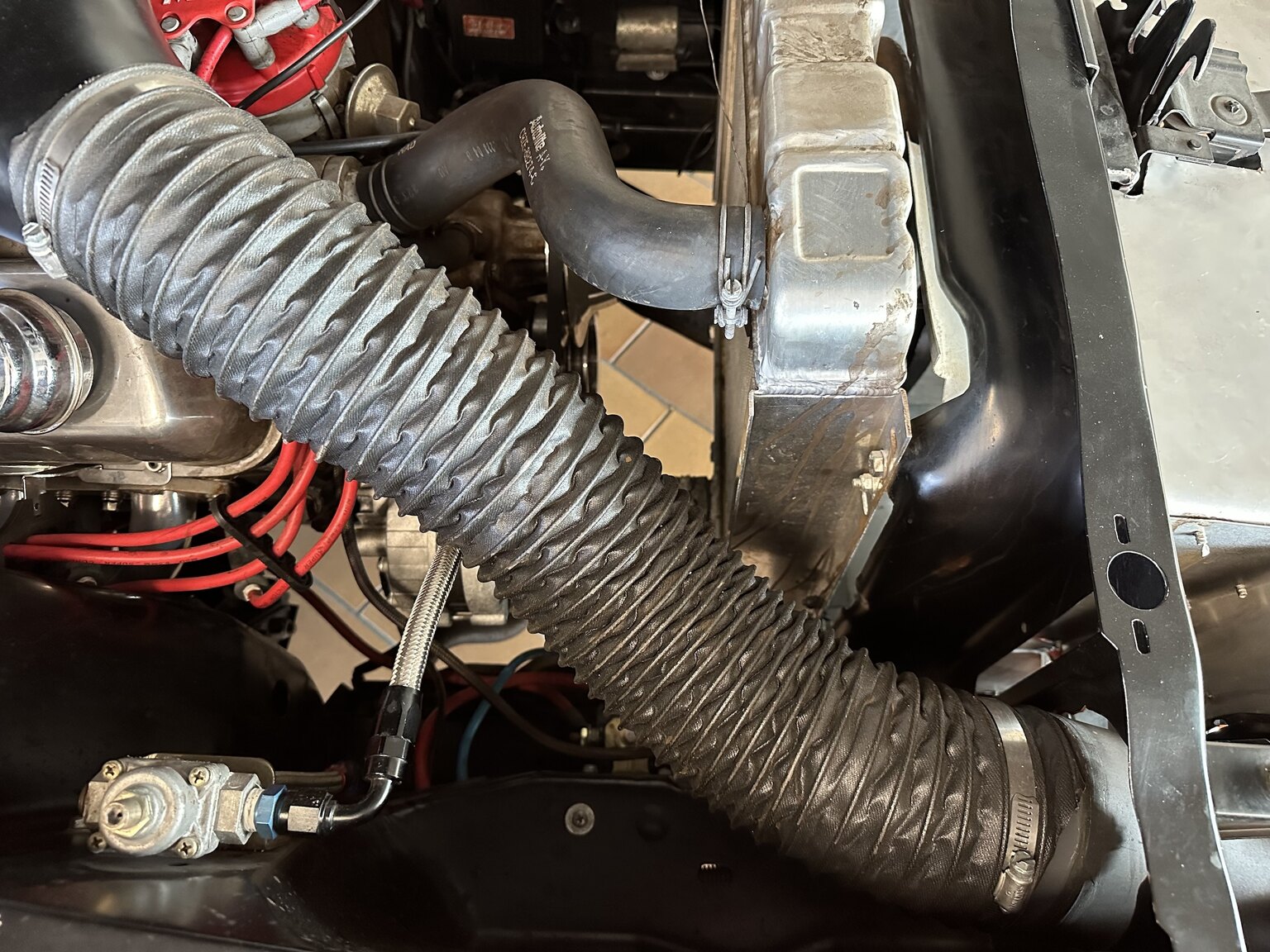 Image of 1969 Ford Mustang Fastback Boss Race Car mechanics