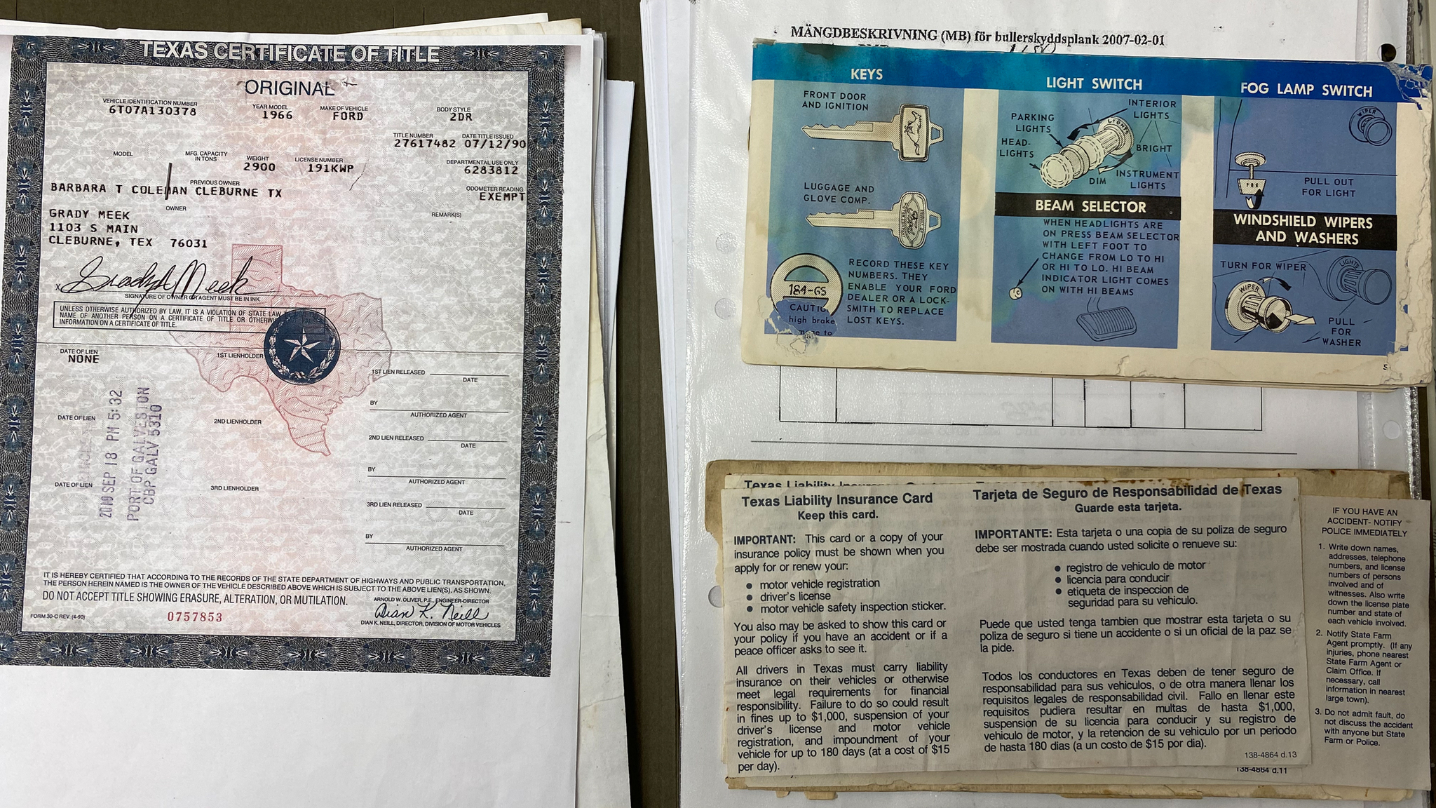 Dokumentation, 1966 Ford Mustang 289 Hardtop (2)