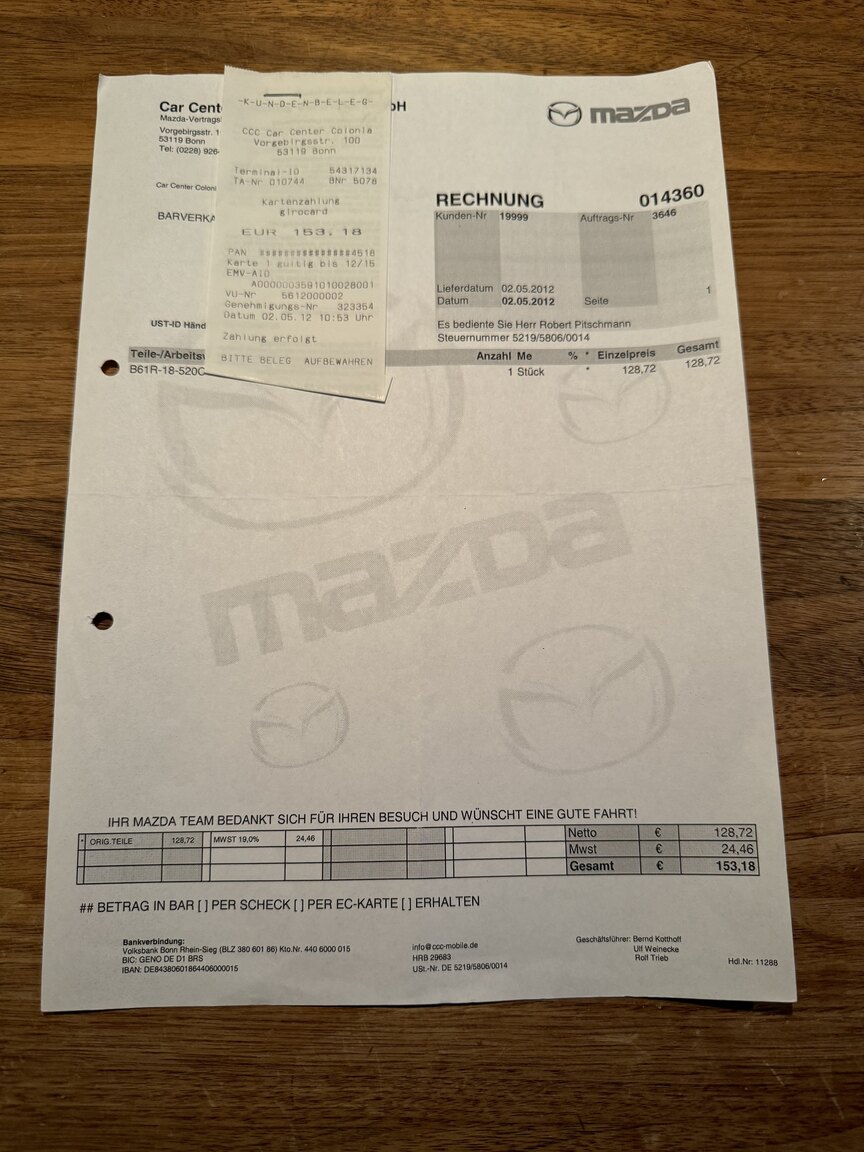 Dokumentation för 2004 Mazda MX-5