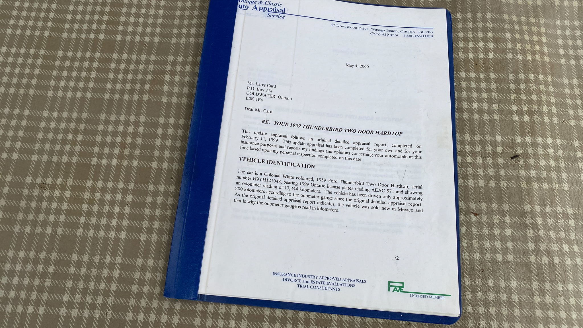 Documentation for 1959 Ford Thunderbird hardtop (88)